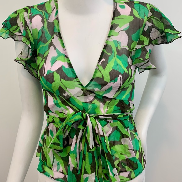 Y2K Diane Von Furstenberg Silk Top - Picture 3 of 7